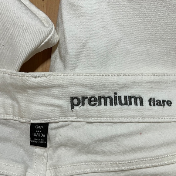 GAP FACTORY Premium Flare 1969 Winter White Cotton Blend 5 Pocket Jeans US Sz 16 - Picture 5 of 10